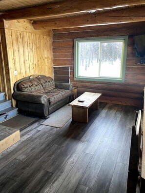 Living area - Off-Grid Cabin with Views from the Porch in Alaska (Cooper Landing)