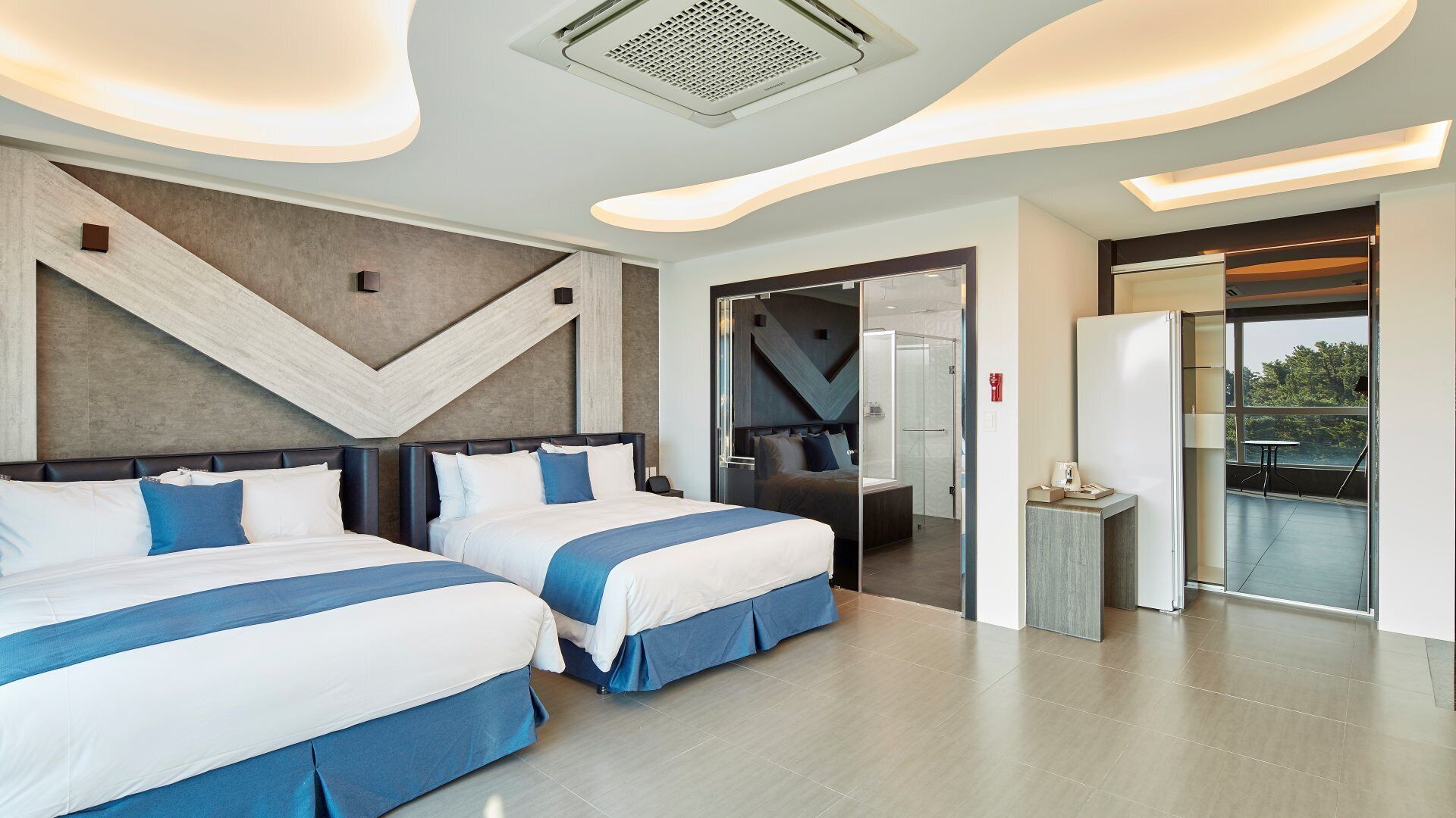 双床房 | 遮光窗帘、隔音、免费 WiFi、床单