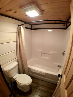 Jetted bath, hair dryer, towels, toilet paper - Tiny Home Cottage in the Smokies near Sevierville, Tennessee (Sevierville)