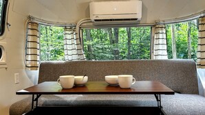 Living area - Waterfront, Pet Friendly Airstream near Lake George in the Adirondack, New York (Corinth)
