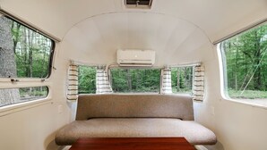 Living area - Waterfront, Pet Friendly Airstream near Lake George in the Adirondack, New York (Corinth)