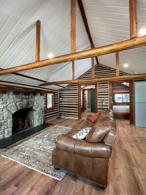 Interior - Charming Riverfront Cabin with Hot Tub and Dock Access Near Scenic Trails in Island Park, Idaho (Island Park)