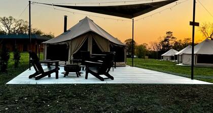 Goregous Bell Tent Glamping with Wood Burning Stove on the Illinois River near Tahlequah, OK