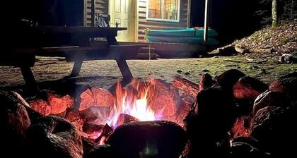 Porched Cabin for a Memorable Family Glamping Getaway near Wolf River in Wisconsin
