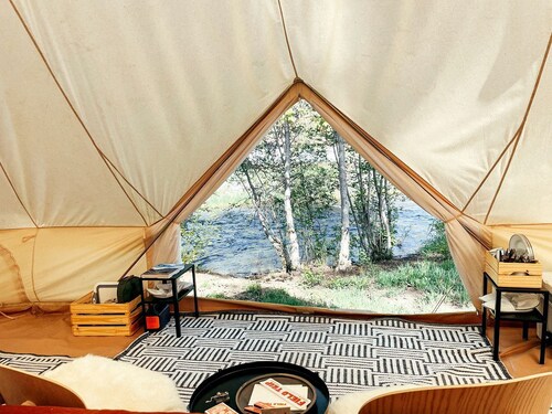 Stunning Safari Tent Rental on the Pecos River, for Great Glamping Getaways in New Mexico