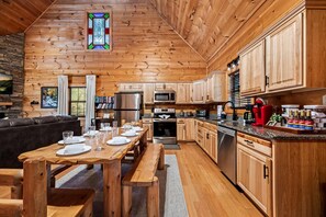 Fridge, microwave, oven, stovetop - Cabin Getaway Hot Tub, Fire Pit & Mountain Views! (Sevierville)