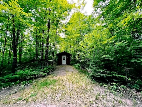 Exterior. Romantic Cabin for a Cozy Escape in Nature near White Lake, Wisconsin