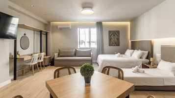 Family Room | Hypo-allergenic bedding, blackout drapes, iron/ironing board, free WiFi