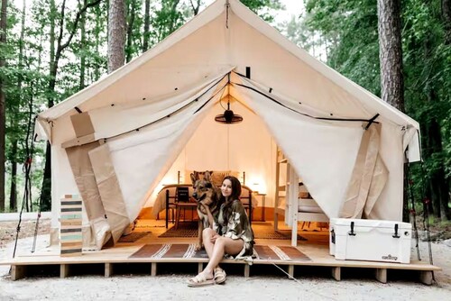 Georgia Glamping Getaways in this Luxury Safari Tent Rental in the Heart of Nature