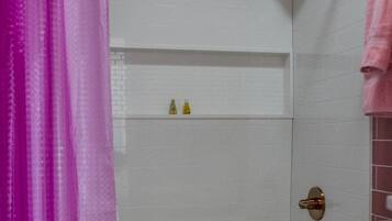 Hair dryer, soap, shampoo