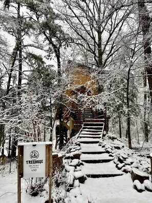 Property grounds - Gorgeous Chic Treehouse with Lofted Interior and Panoramic Views in Arkansas (Boles)
