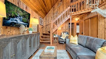 Televisie en een open haard