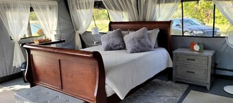 Comfortable, Pet Friendly Glamping Tent near Lake Charleston in Ashmore, Illinois