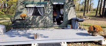 Comfortable, Pet Friendly Glamping Tent near Lake Charleston in Ashmore, Illinois