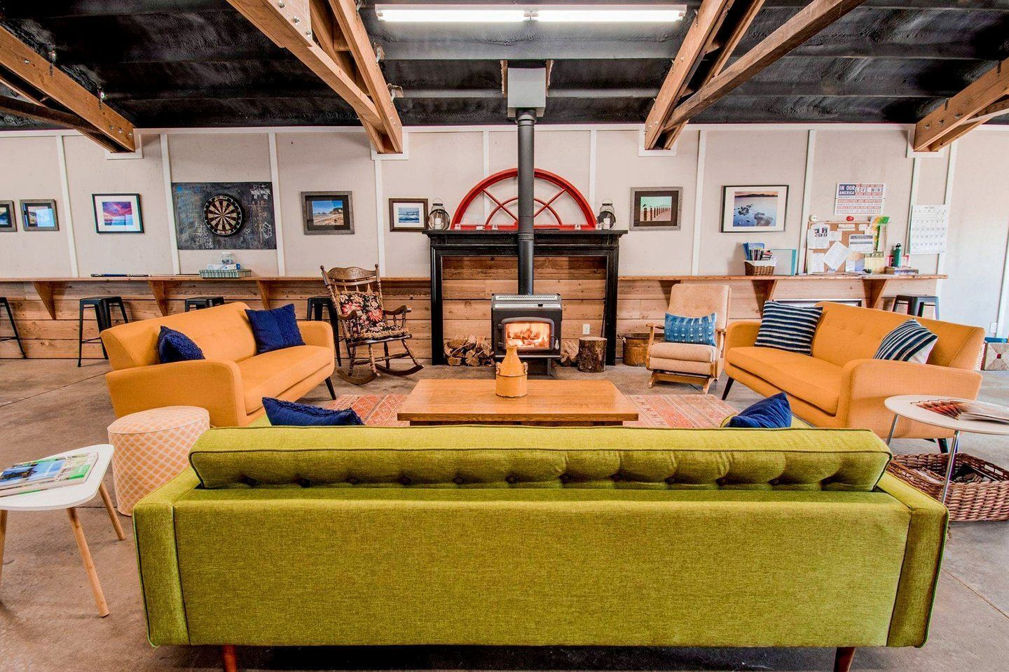 Fireplace, ping pong