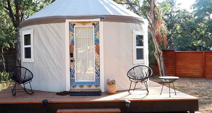 Colorful and Fully Equipped Yurt by Lake Travis For an Unforgettable Lakeway Glamping Escape, Texas