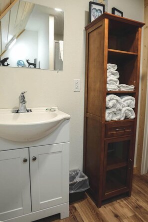 Hiustenkuivaaja, pyyhkeet, saippua, sampoo