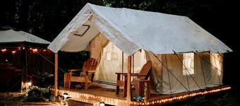 Serene Safari Tent For a Glamping by Getaway Rickett's Glenn State Park Nestled in the Heart of Huntington Mills, Pennsylvania