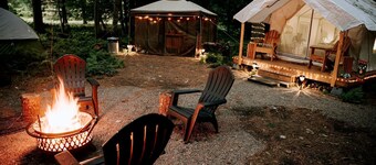 Serene Safari Tent For a Glamping by Getaway Rickett's Glenn State Park Nestled in the Heart of Huntington Mills, Pennsylvania