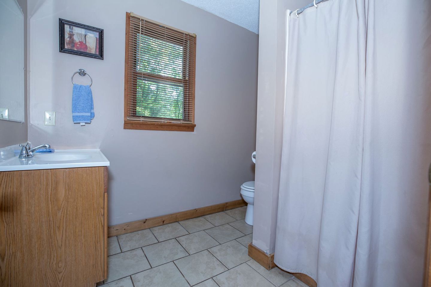 Hair dryer, towels, toilet paper