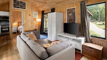 Televisión y chimenea