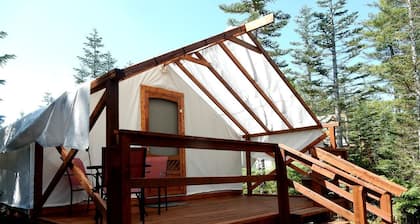 Luxury Camping Tent on Secluded Resort near Seattle, Washington