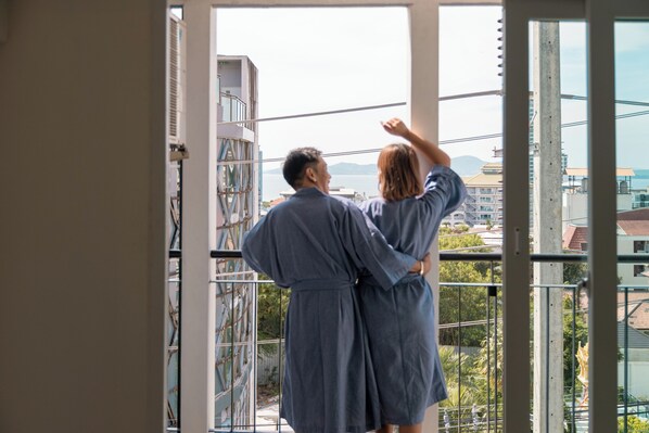 Superior studio, 1 tweepersoonsbed | Uitzicht vanaf balkon