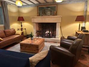 TV, fireplace, ping pong