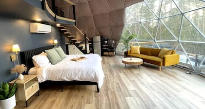 Spacious Dome with Lofted Interior and Furnished Deck in Kentucky