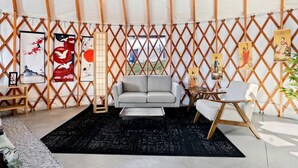 Interior - Peaceful Hillside Yurt with Countryside Views in Idaho (Lava Hot Springs)