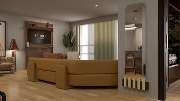 In-room safe, desk, laptop workspace, blackout drapes