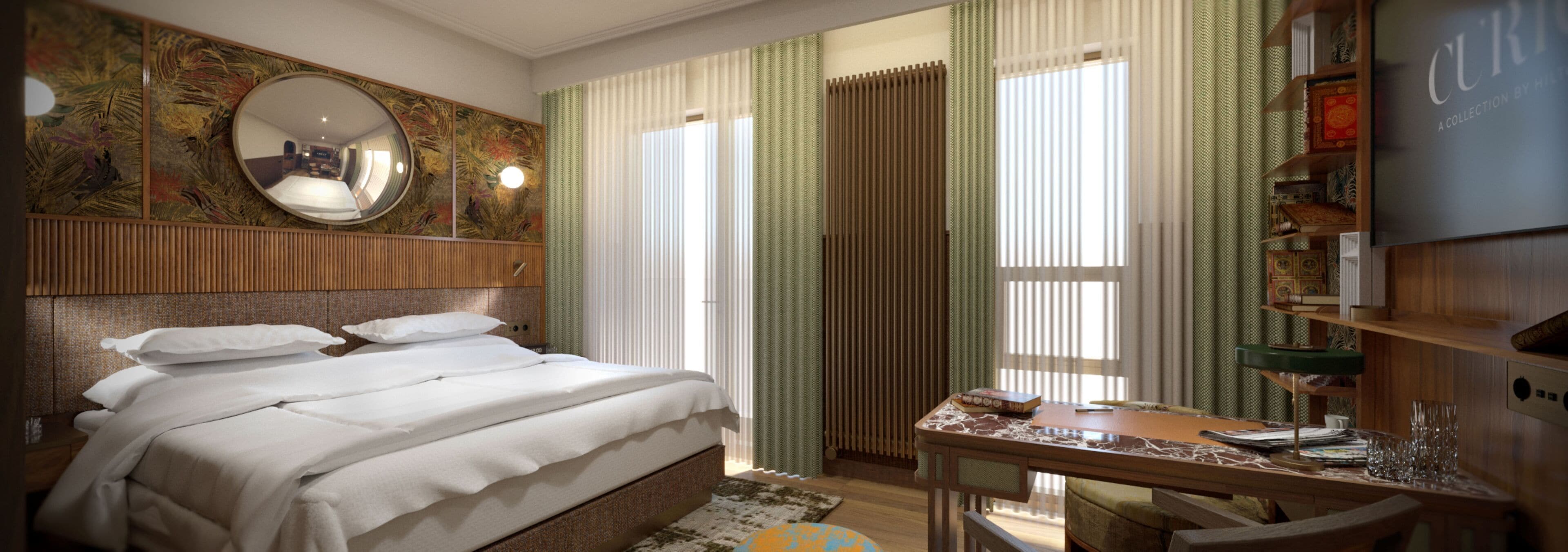 Caja fuerte, escritorio, espacio para trabajar con un portátil