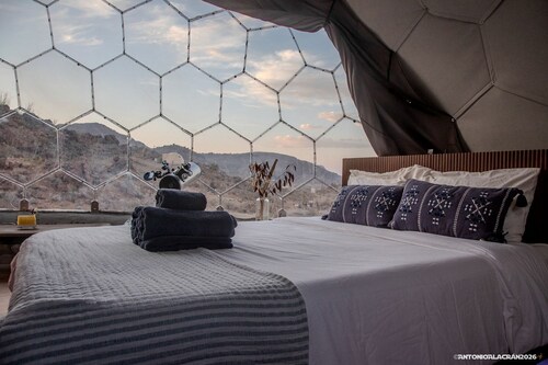 Incredible Dome on a Unique Space-Themed Site with Stunning Desert Views near Big Bend National Park in Terlingua, Texas