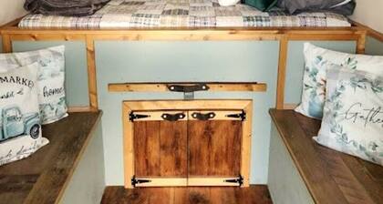 Rustic Sheep Wagon Glamping Retreat with Cowboy Ranch Views near Grand Tetons in Tetonia, Idaho