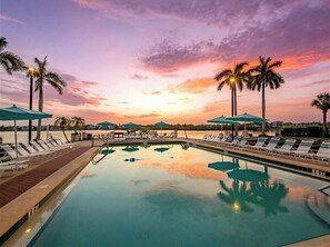 A heated pool - Gertrude's Siesta | Palm View Unit, Balcony, Private-Beach, Heated Pools, Pickle, Hot-tub, Tennis! (Siesta Key)