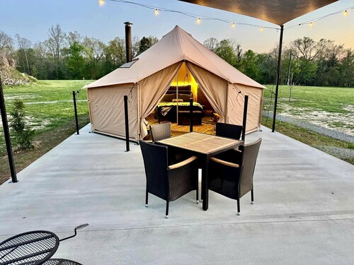 Stunning Bell Tent on a Beautiful Gated Property with Incredible River Views and River Access in Tahlequah, Oklahoma