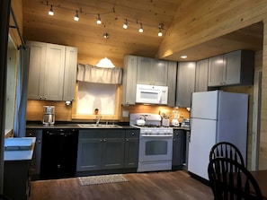 Private kitchen - Impressive Cottage with Fire Pit and Lake Access in Orland, Maine (Orland)