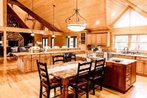 Dining - Luxurious Cabin Retreat with Heated Pool and Scenic Creek Views in Wayne Township, IN (Wayne Township)