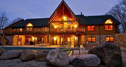 Luxurious Cabin Retreat with Heated Pool and Scenic Creek Views in Wayne Township, IN