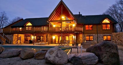 Luxurious Cabin Retreat with Heated Pool and Scenic Creek Views in Wayne Township, IN