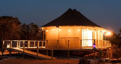 Fully-Equipped Safari Tent Rental in Burnet for Luxury Glamping in Texas