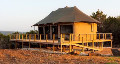 Fully-Equipped Safari Tent Rental in Burnet for Luxury Glamping in Texas