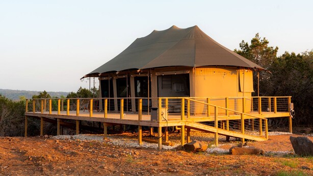 Exterior - Fully-Equipped Safari Tent Rental in Burnet for Luxury Glamping in Texas (Burnet)