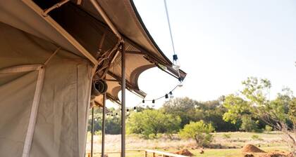 Fully-Equipped Safari Tent Rental in Burnet for Luxury Glamping in Texas