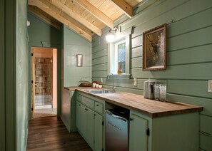 Private kitchen - Charming Cabin Rental with Stream Access for Romantic Getaways near Pigeon Forge, Tennessee (Cosby)