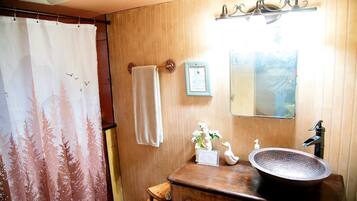 Hair dryer, towels, toilet paper