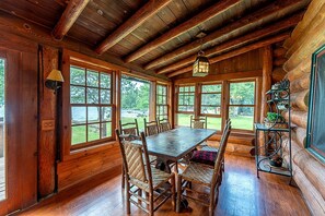 Dining - Stunning Lodge Rental for Family or Group Glamping on Big Lake, Minnesota (Ely)