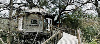 Tree House Rental with Private Pool in Celeste, for Glamping Adventures in Texas
