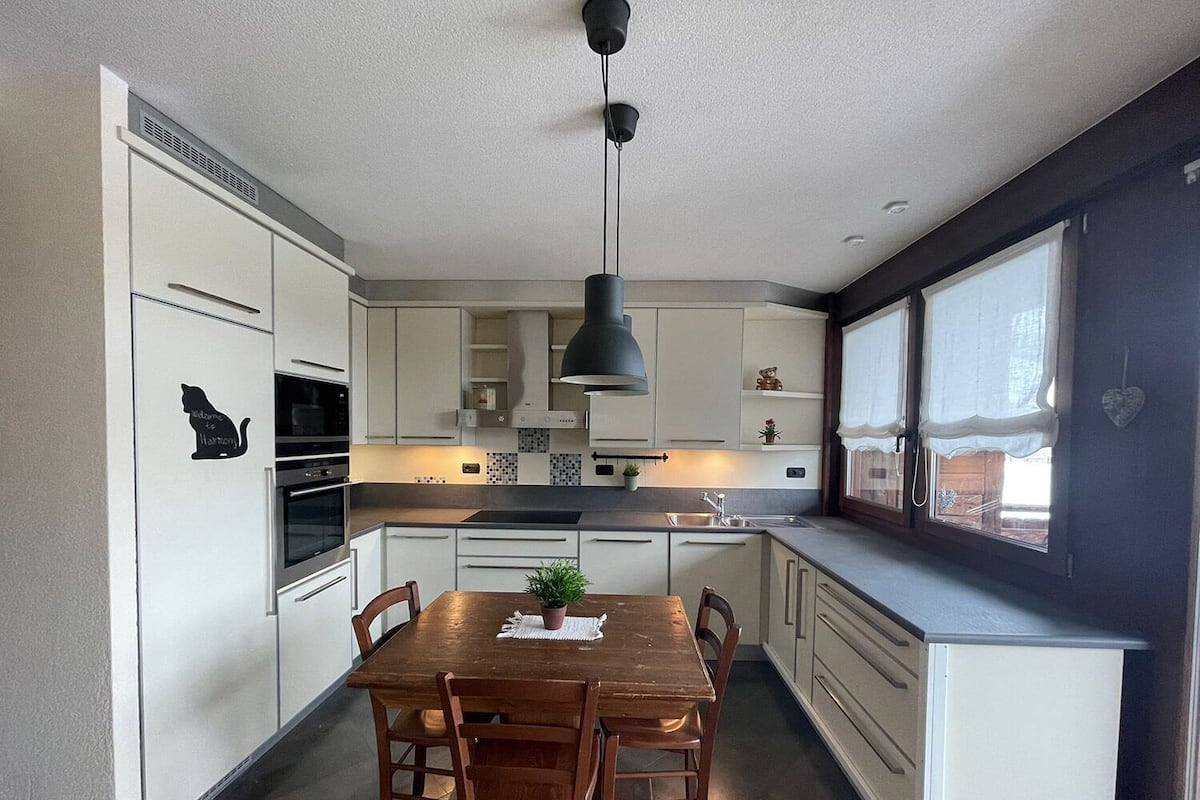 Apartemen, 1 kamar tidur, pemandangan gunung | Dapur pribadi | Lemari es, microwave, kompor, dan ketel listrik