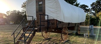 Cozy Covered Wagon for a Unique Glamping Experience in Beaumont, Kansas